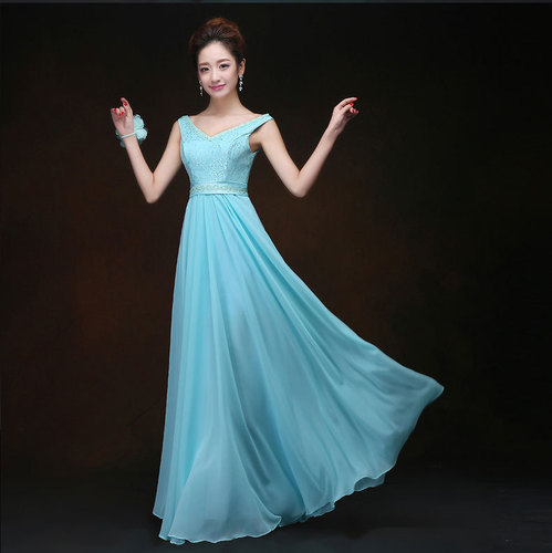 light aqua bridesmaid dresses Double Straps One Shoulder Mint Blue Bridesmaid Dress – FancyVestido
