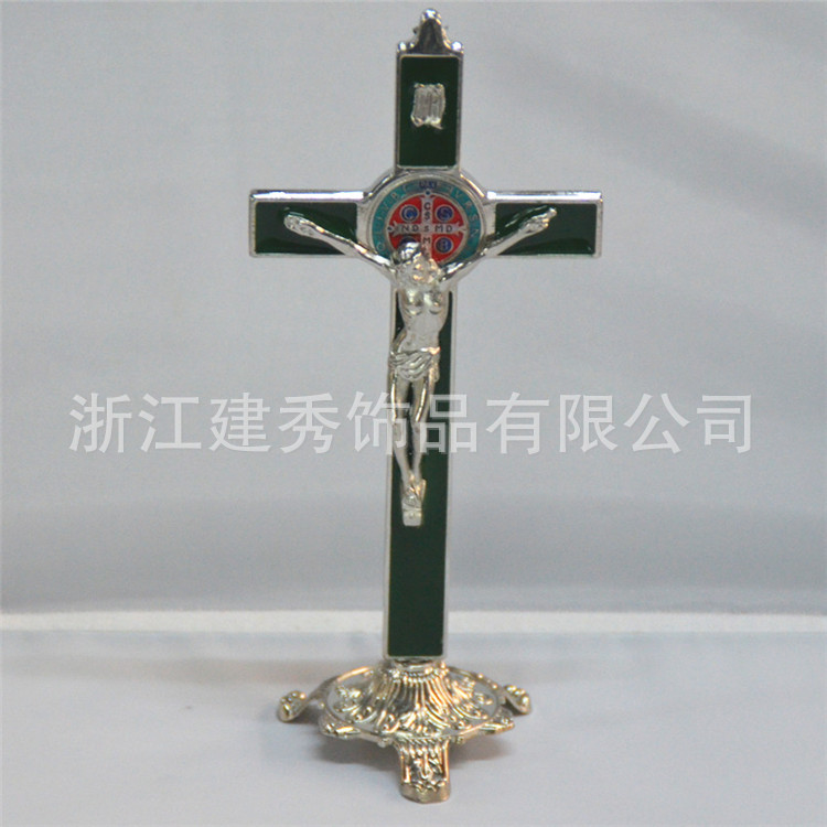 DIY 特大带底座滴油合金宗教十字架