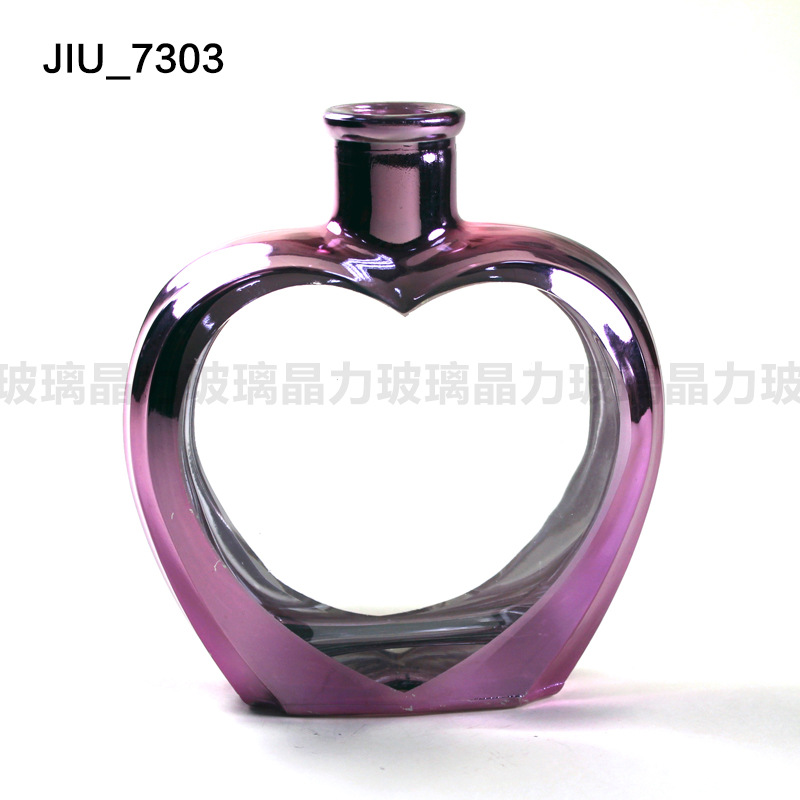 厂家批发心形美观女士专用保健酒瓶500ml,配套水晶头