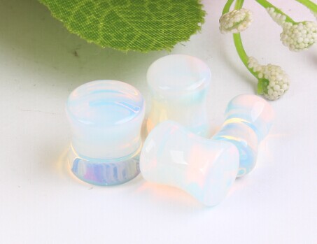 Geometric Glass Stone Ear Stretcher Gauges - 16mm Conjoined Ear Plugs for Stretched Ear Piercing detail image 11