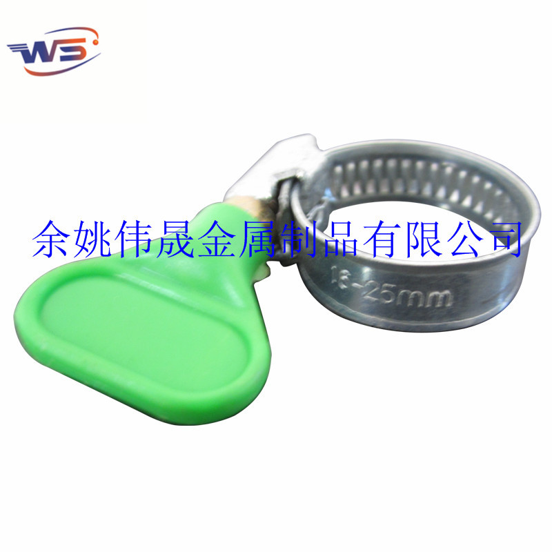 供应塑料带手柄喉箍碳钢镀锌 德式不锈钢管束管夹抱箍水带卡箍