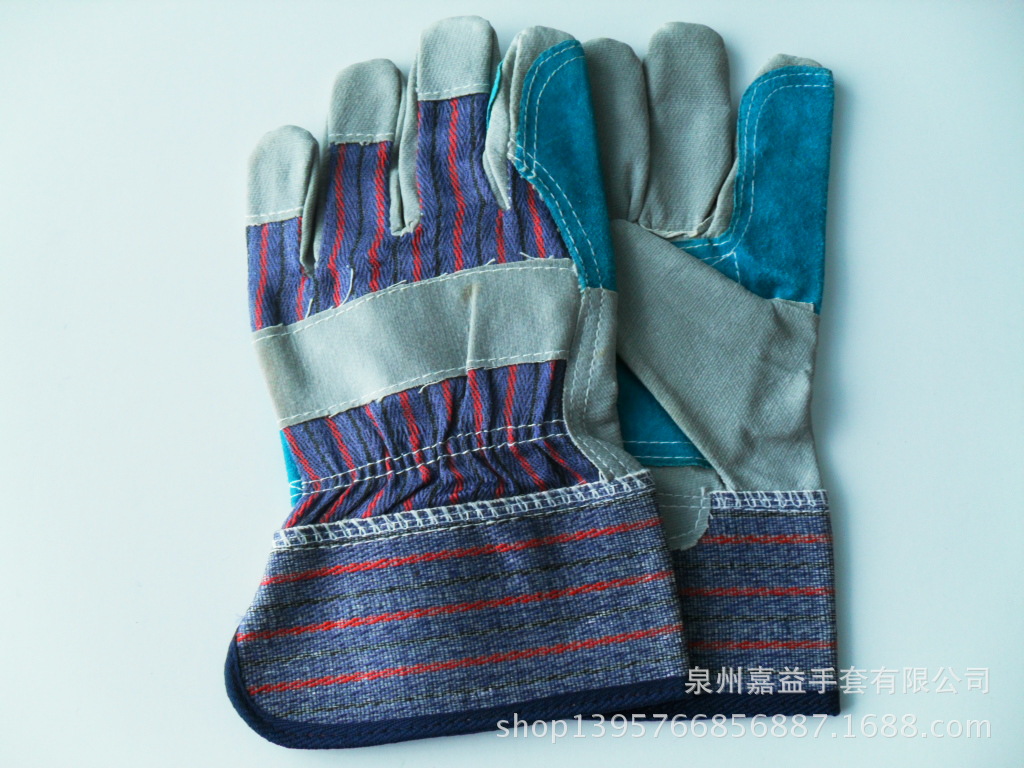 PVC灰胶加牛二层托手套