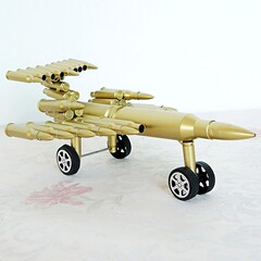New product bullet shell craft navigation warning aircraft model metal craft 53 two-section four-wheeled aircraft