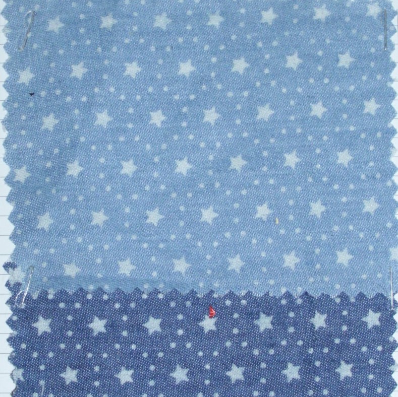 MB4025新供应印星星牛仔布面料鞋材手袋布料