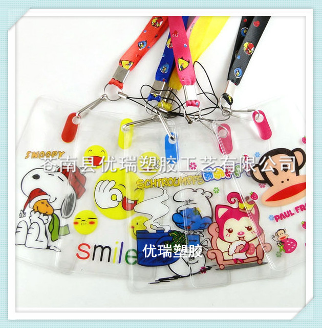 证件卡套 挂脖长绳 学生礼品 韩国卡通可爱挂脖公交卡套_副本