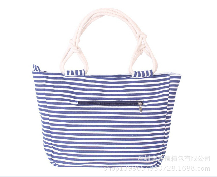 深圳坂田定做海军风帆布袋｜16安手提帆布购物袋定制深圳坂田