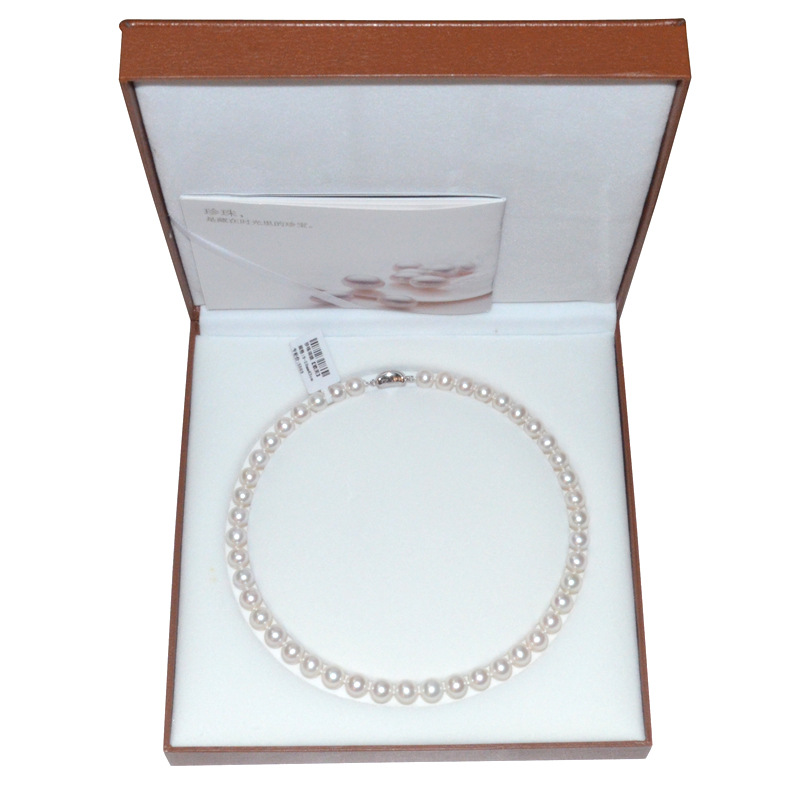 天然珍珠项链 欧美风范高档皮面大方盒 礼盒首饰珠宝包装盒 批发|ms