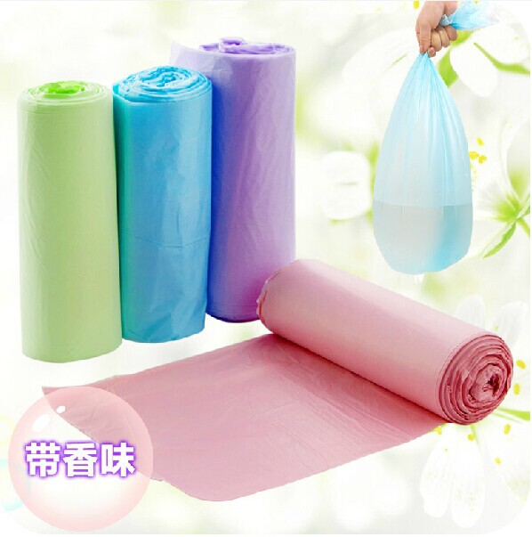 廠家批發家用辦公壹次性垃圾袋 連卷垃圾袋45*50彩色分類垃圾袋