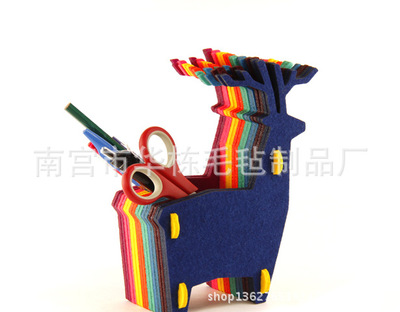 2014年華棟新創意動物毛氈筆筒 創意家裝飾品 聖誕禮品定制