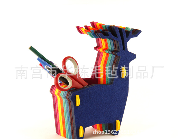 2014年華棟新創意動物毛氈筆筒 創意家裝飾品 聖誕禮品定制