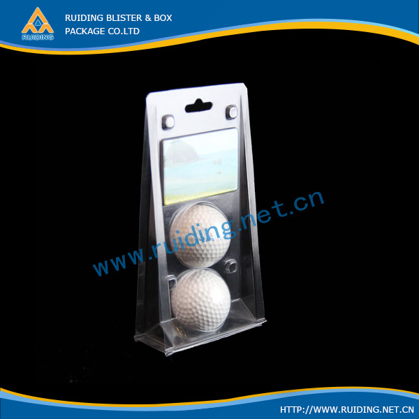 透明三折吸塑盒，环保pet站立式对折盒