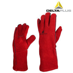 代尔塔 205515焊工手套 隔热300度 纯皮电焊工手套 隔热防烫长款