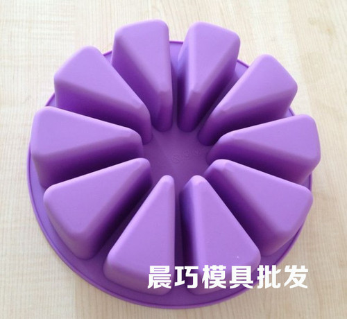 Supply of silicone cake molds, handmade soap molds, large round triangle grinding tools, 10 consecutive ten-hole watermelon molds