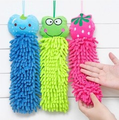 30cm cartoon cute hanging chenille hand towel multi-purpose wipes rag coral polyp hand towel