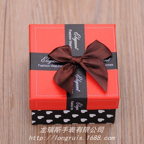 Gift watch red box with bow, exquisite bow watch box wholesale sales