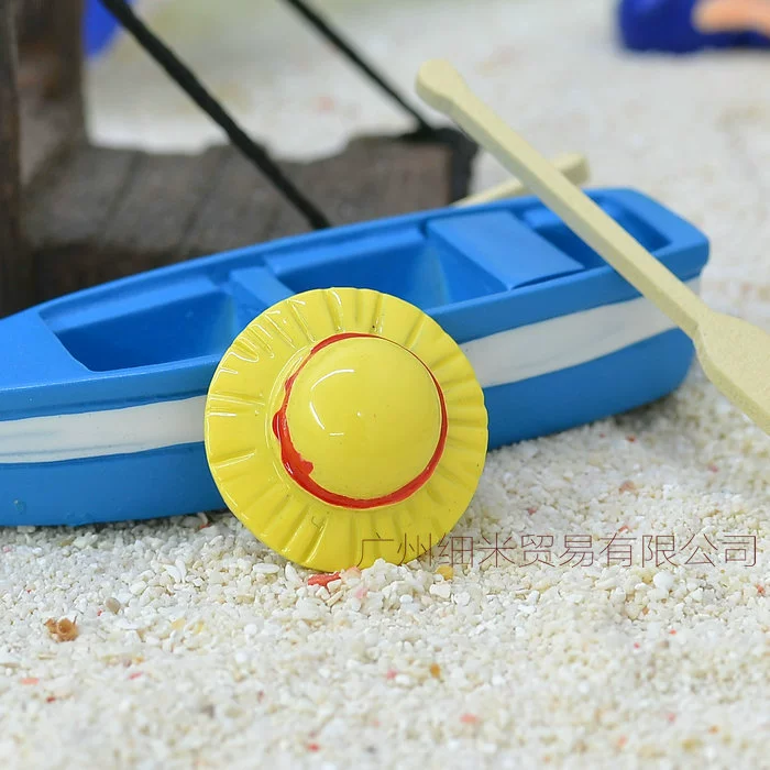 [Желтый красный круг соломенная шляпа] Микро пейзаж стерео украшения из смолы пляж Сделай Сам Пляж Приморский материал сцены