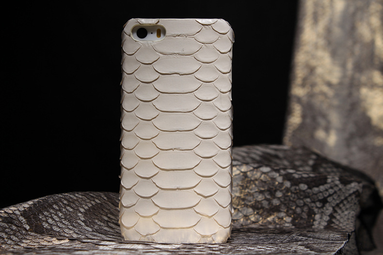 i-idea Handmade Luxury Genuine Real Python Snake Skin Leather Case Cove for Apple iPhone SE/5S/5