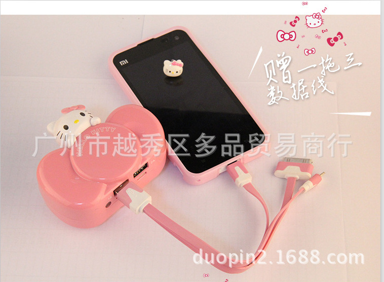 Direct sales of new Hellokitty bow mobile power supply 8800 Ma bow rechargeable Bao, random delivery13