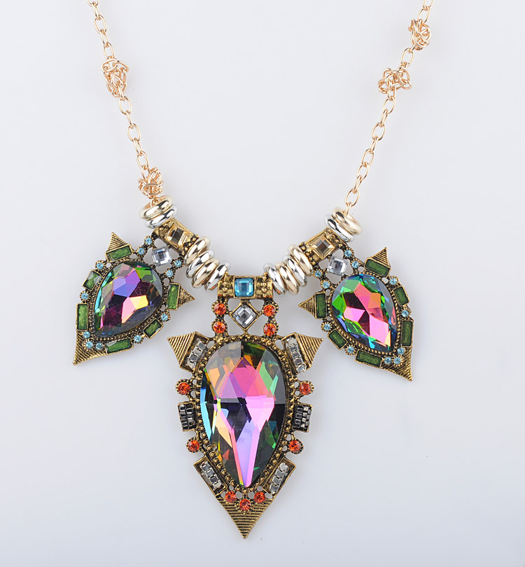 exquisite fashion exaggerated full of diamond alloy necklace