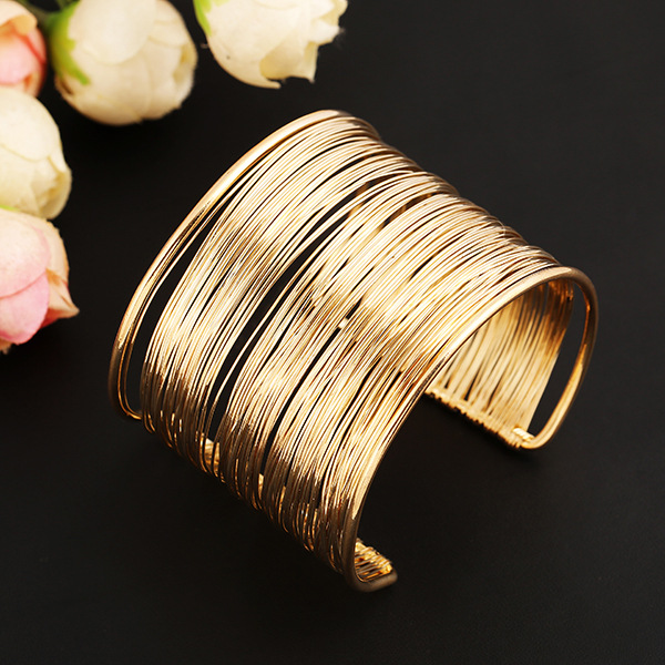الأزياء جديد مجوهرات الذهب الفضة سلك افتتاح سوار الجملة Nihaojewelry display picture 11