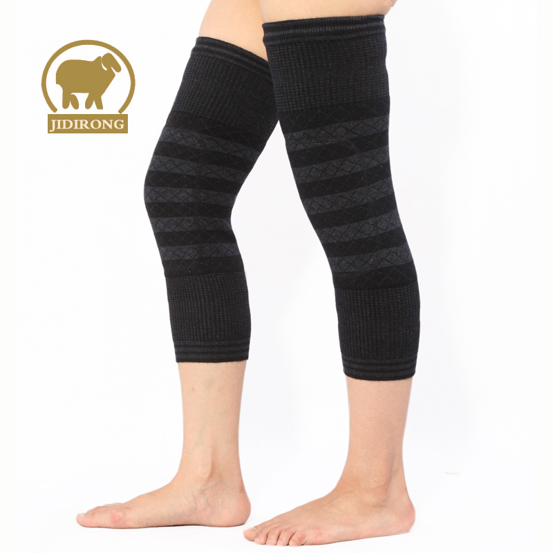 秋冬款男女通用羊绒护膝加长款加绒加厚羊毛保暖护膝护腿厂家批发