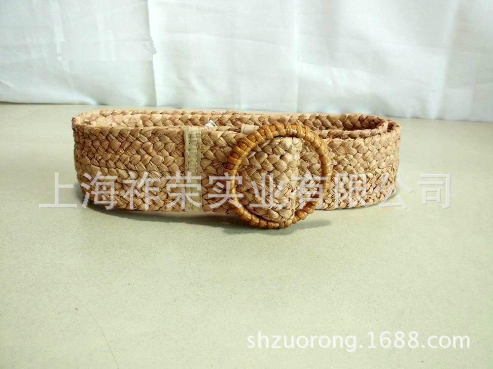 厂家定做PP草编织腰带 纸绳编织腰带 手工串珠腰带 蜡绳编织腰带|ru