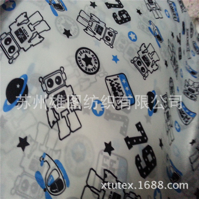 厂家直销 210T涤塔夫印花面料 PA/PU/PVC/TPE/离型纸涂层