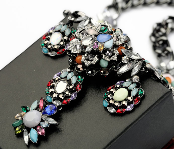 Fashion Items Wholesale Exaggerated Flowers Colorful Necklace Jewelry Wholesales Fashion display picture 3