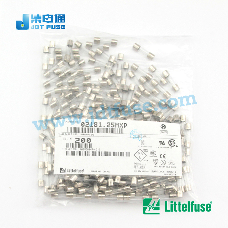 02181.25HXP  力特Littelfuse 一级代理商 5x20玻璃保险丝1.25A
