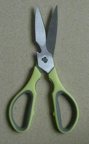 不锈钢剪刀，橡塑柄折装厨房剪刀hd37390