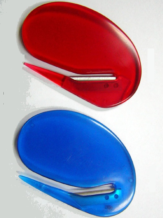 椭圆型塑料拆信刀开信刀不锈钢刀片