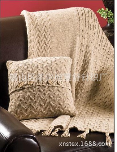 針織蓋毯披毯,,嬰幼兒毯子,針織靠墊套整套