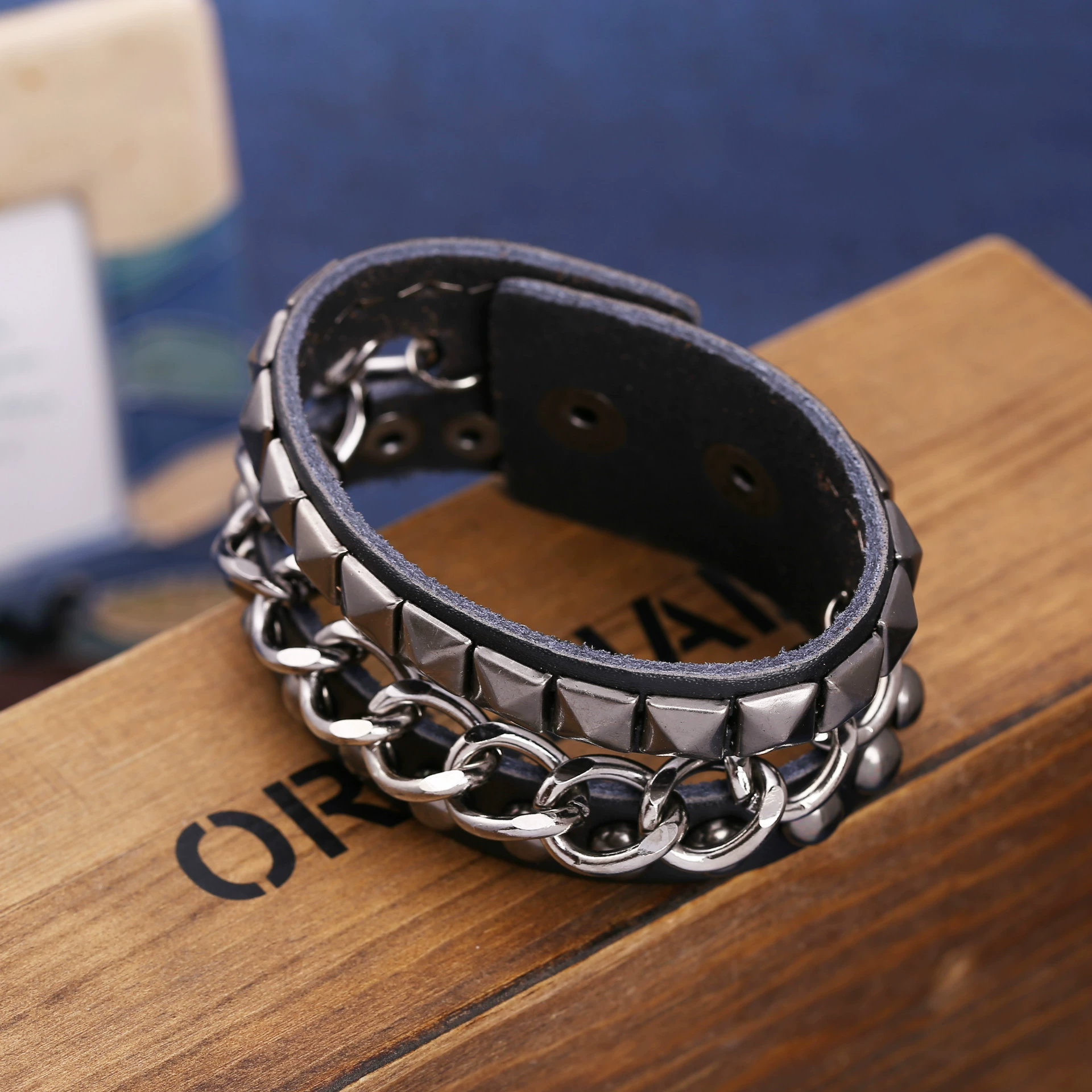 Bracelet, leather accessory, direct factory sales, punk style, genuine leather, European style