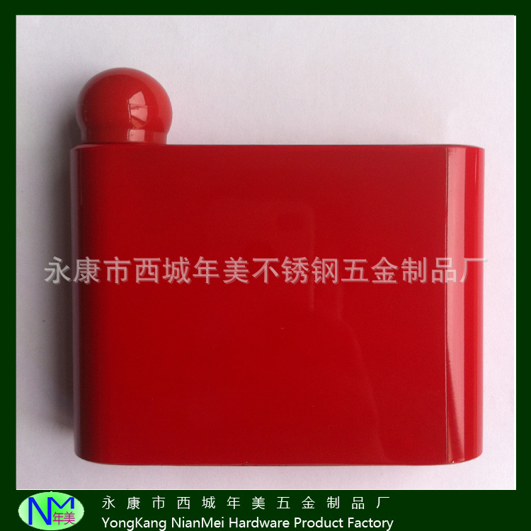 直销优质4OZ旗型喷漆不锈钢酒壶