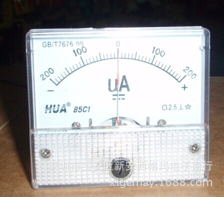 85C1指针式正负直流电流微安表头DC±0-200UA微电流实验精密测量