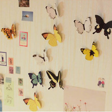 家装家饰墙贴纸 浪漫床头墙面立体背景 蝴蝶装饰贴画 15张入