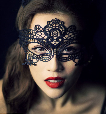爆款性感蕾丝 化妆舞会情趣眼罩面具 写真摄影黑色舞会面具A015|ru