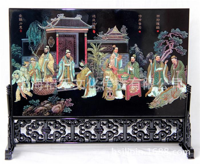 台屏 孔子胜迹图