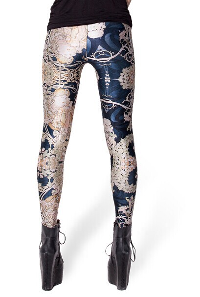 Women leggings floral cat printed S-4XL slim elastic legging 3899