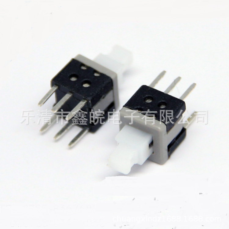 供应5.8X5.8X10双排六脚 自锁开关5.8*5.8MM 锁定开关