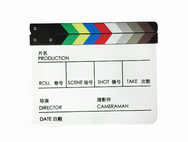 辉摄Lightupfoto亚克力打板道具中英文电影拍板彩色场记板导演板-阿里巴巴