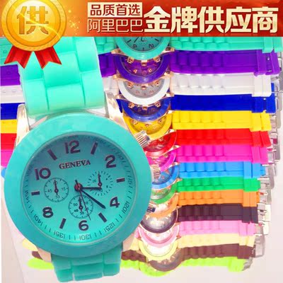 義烏網絡爆款15個顏色韓版時尚手表新款正品女矽膠手表現貨批發