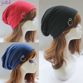 韩版新款头巾帽 男女情侣帽 纯色帽 薄帽布帽 铁环铁圈包头帽子