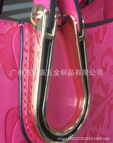 捷瑞五金 箱包五金 U形锁扣 女包锁扣浅金色滴胶 可来样定制