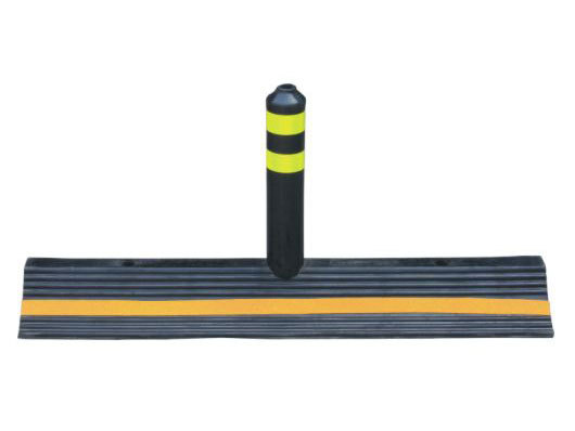 橡胶分道柱 100*25cm橡胶底座 45cm高柔性柱 压不橡胶隔离车流