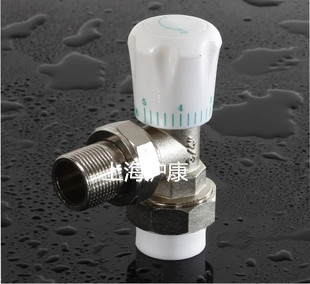 銅閥門 全銅 PPR 角式 （立式） 手動溫控閥 暖氣