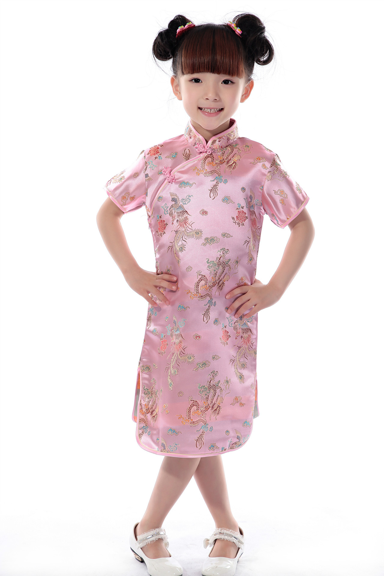 女童旗袍秋装汉服2022新款女孩裙子红色加厚儿童拜年服中国风冬季-阿里巴巴