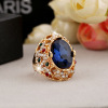 Retro fashionable ring with crystal, metal accessory suitable for men and women, European style, Aliexpress, wholesale