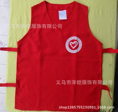 厂家直销捆绑式套头志愿者红马甲 广告活动促销义工背心定制|ms