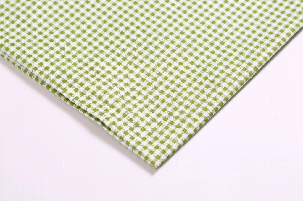 Gingham polyester fabric, small check, flat-grain, multipurpose for clothing & crafts